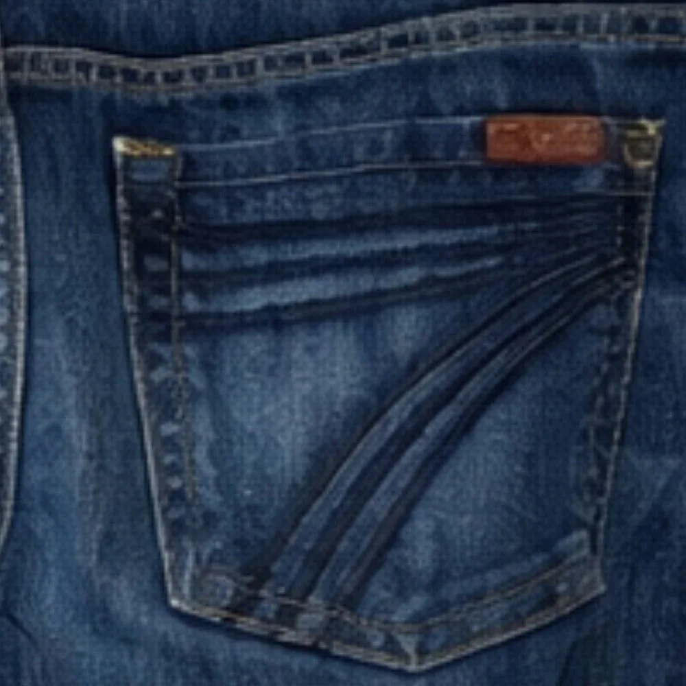 7 For All Mankind Dojo Bootcut Jeans Size 28 Medium Wash Stretch Denim USA - Picture 5 of 5